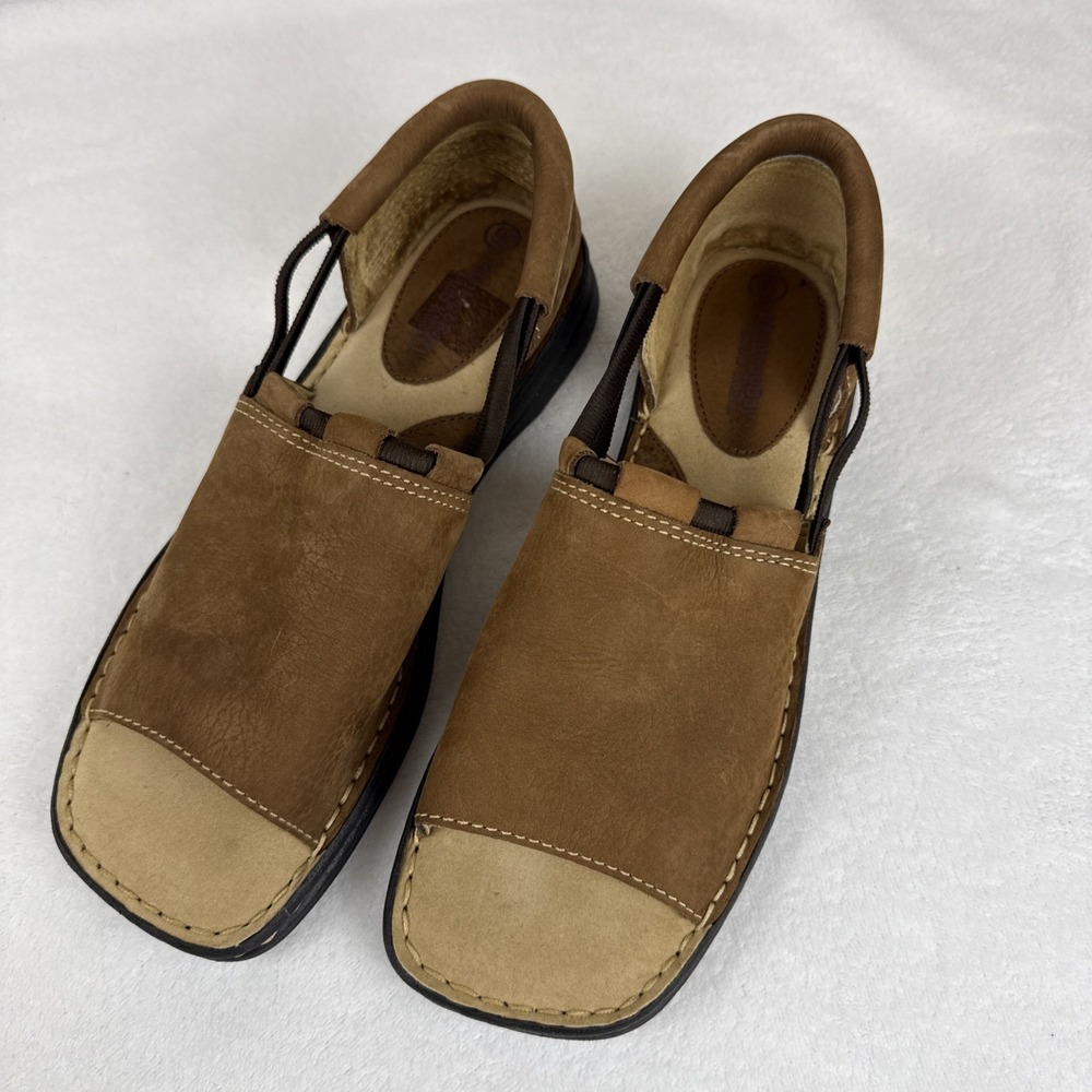 Montego Bay Club Women's Brown Leather Comfort Sandals Size 9.5 Casual